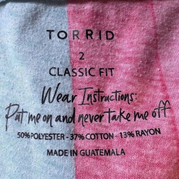 Torrid Vertical Striped Vintage Triblend Jersey Crew Neck Tank Top Size 2 2XL - Picture 10 of 10